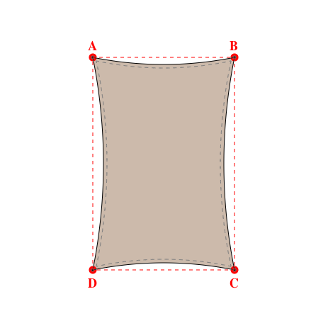 Voile d'ombrage rectangle en Soltis Lounge 96 Sandy beige 96-2135 - 2,00x3,00m