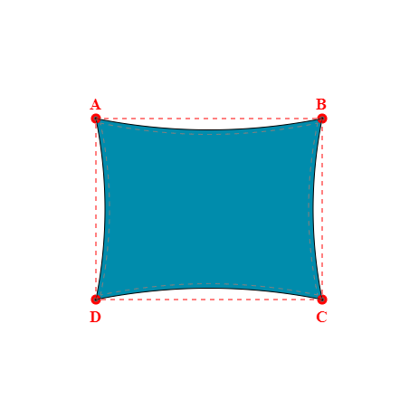 Voile d'ombrage rectangle en Soltis Perform 92 Lagon 92-2160 - 5,00x4,00m