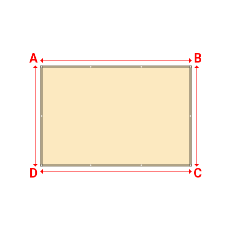 Bâche plate rectangle en Protect cover 705 670gr/m², toile PVC Etanche Beige ral 1015 - 3x2m