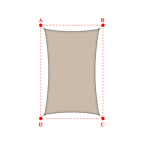 Voile d'ombrage rectangle en Soltis Lounge 96 Sandy beige 96-2135 - 3,49x5,49m