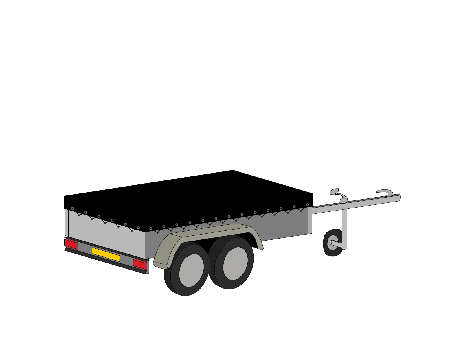 Bâche pour remorque TRIGANO REMORQUES v7b050na en Protect cover 705 670gr/m², toile PVC Etanche Noir RAL 9005