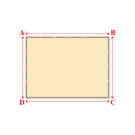 Bâche plate rectangle en Protect cover 705 670gr/m², toile PVC Etanche Beige ral 1015 - 2.85x2.1m