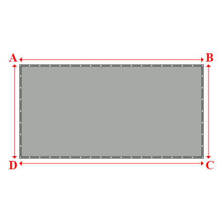Bâche plate rectangle en Protect cover 705 670gr/m², toile PVC Etanche Gris clair RAL 7038 - 3.8000000000000003x1.94m