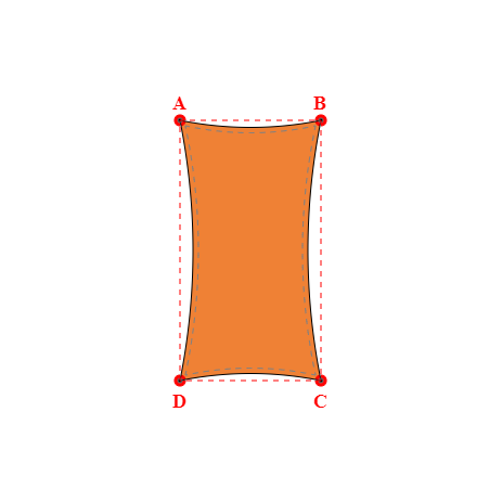 Voile d'ombrage rectangle en Soltis Perform 92 Orange 92-8204 - 2,60x4,80m