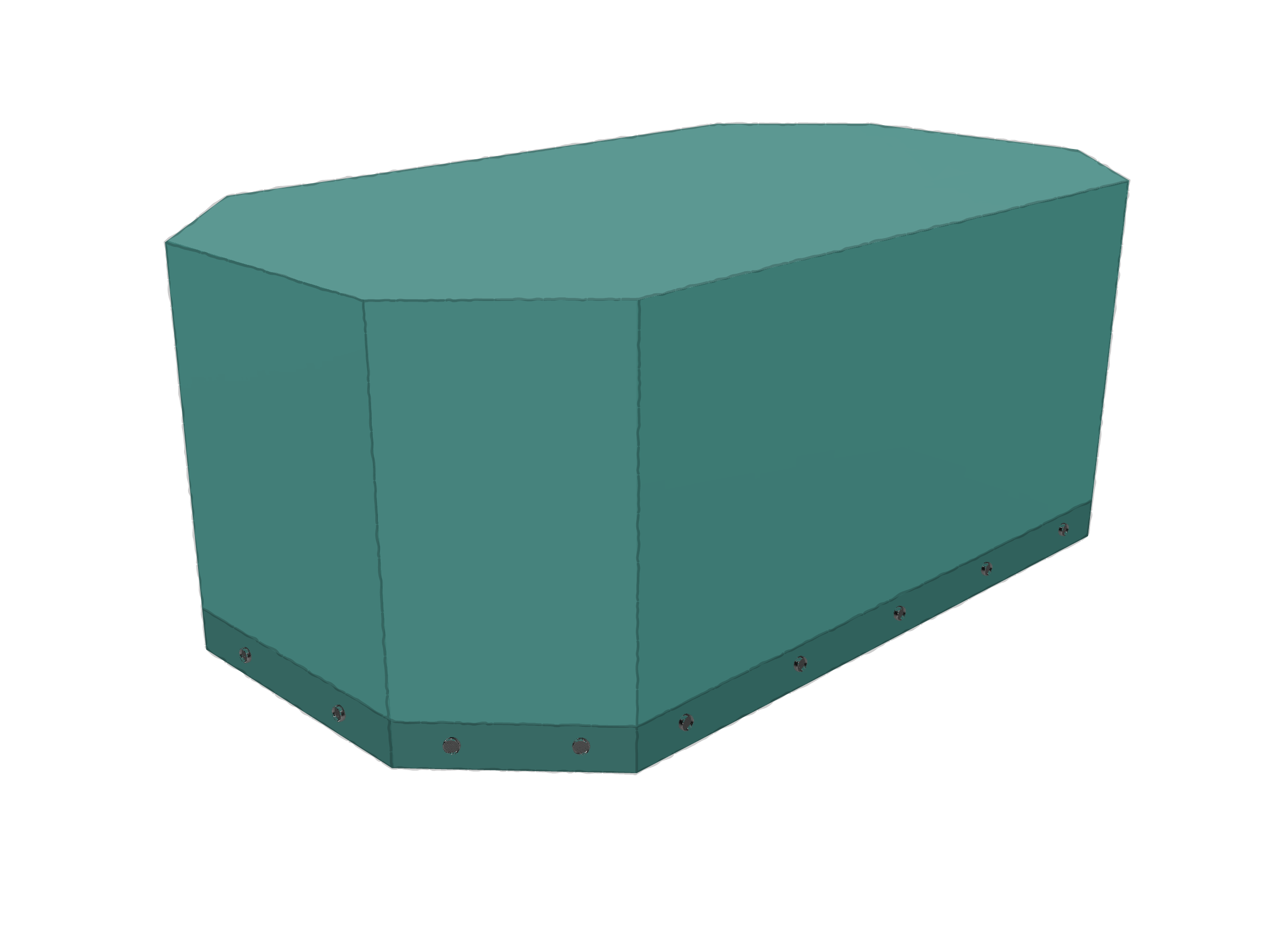 Housse Octogonale en Protect cover 705 670gr/m², toile PVC Etanche Vert industrie RAL 6026