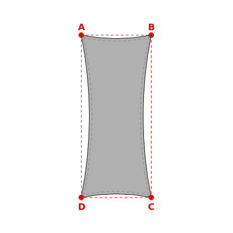 Voile d'ombrage rectangle en Soltis Perform 92 alu/blanc 92-2051 - 2,78x6,45m
