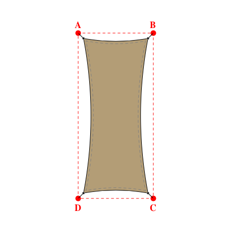 Voile d'ombrage rectangle en Soltis Perform 92 Poivre 92-2012 - 2,57x6,17m