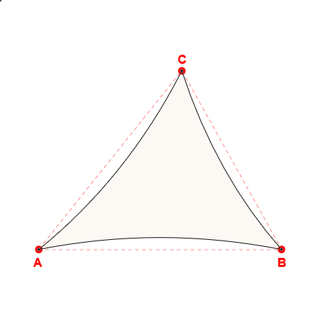 Voile d'ombrage triangle en Soltis Perform 92 Blanc 92-2044 - 7,00x5,90x6,60m