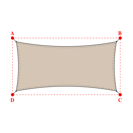 Voile d'ombrage rectangle en Soltis Perform 92 Beige Sablé 92-2135 - 6,99x3,44m