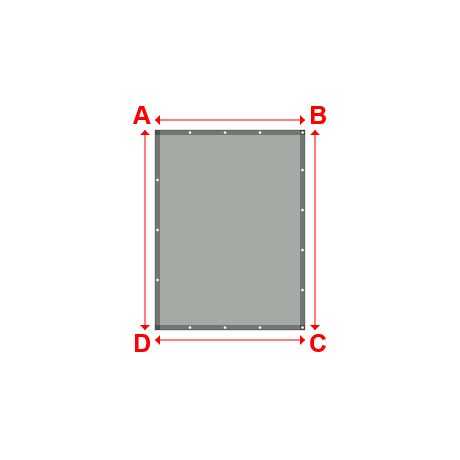 Bâche plate rectangle en Protect cover 705 670gr/m², toile PVC Etanche Gris clair RAL 7038 - 1.5x2m