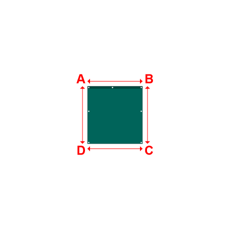 Bâche plate rectangle en Protect cover 705 670gr/m², toile PVC Etanche Vert industrie RAL 6026 - 1.1x1.1500000000000001m