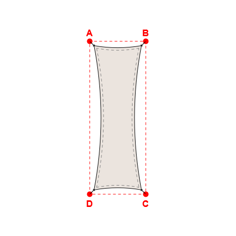Voile d'ombrage rectangle en Soltis Lounge 96 Karité 96-50843 - 0,93x2,83m