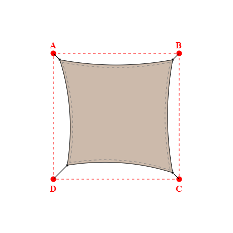 Voile d'ombrage rectangle en Soltis Lounge 96 Sandy beige 96-2135 - 4,49x4,49x4,19x4,19m