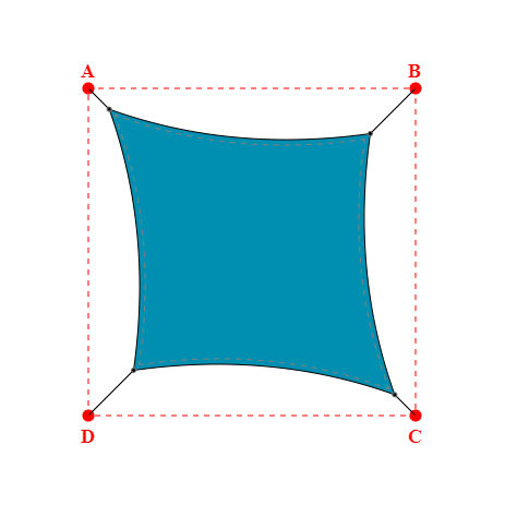 Voile d'ombrage rectangle en Soltis Lounge 96 Acapuclo 96-50847 - 3,19x3,19x3,19x3,19m