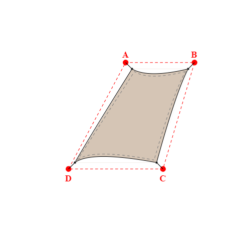 Voile d'ombrage trapèze en Soltis Perform 92 Beige Sablé 92-2135 - 2,24x3,92m