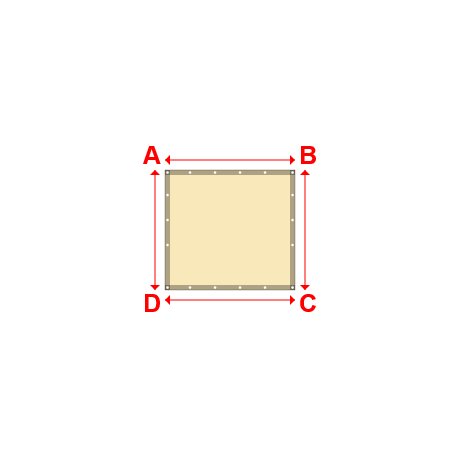 Bâche plate rectangle en Toile PVC Microperforée Protect meshes 362, 430gr/m² Beige - 1.3x1.2m