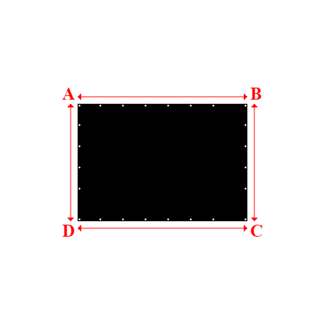 Bâche plate rectangle en Protect cover 705 670gr/m², toile PVC Etanche Noir RAL 9005 - 2.4x1.6600000000000001m