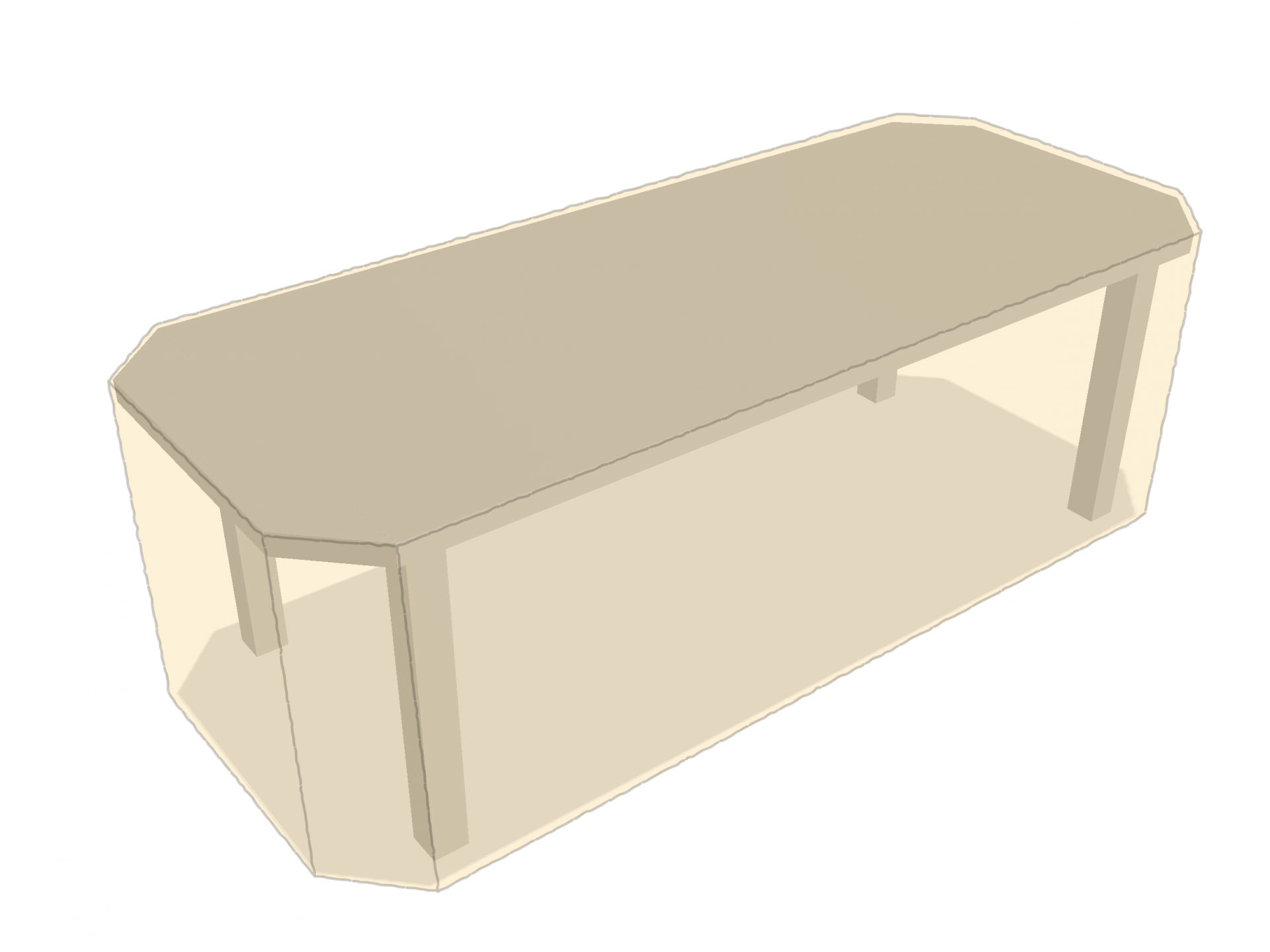 Table de jardin octogonale en Protect cover 705 670gr/m², toile PVC Etanche Beige ral 1015
