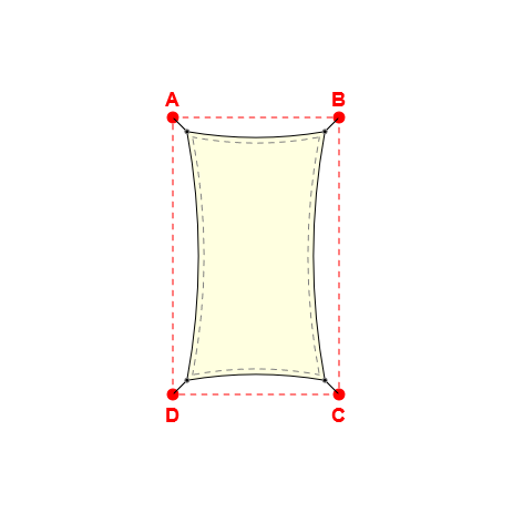 Voile d'ombrage rectangle en Soltis Lounge 96 Blanc Cassé 96-1103 - 2,49x4,49x2,49x4,49m