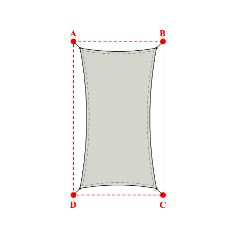 Voile d'ombrage rectangle en Soltis Perform 92 Galet 92-2171 - 2,99x5,49x2,99x5,49m