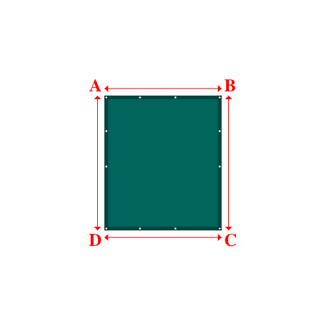 Bâche plate rectangle en Protect cover 705 670gr/m², toile PVC Etanche Vert industrie RAL 6026 - 1.6500000000000001x1.9000000000000001m