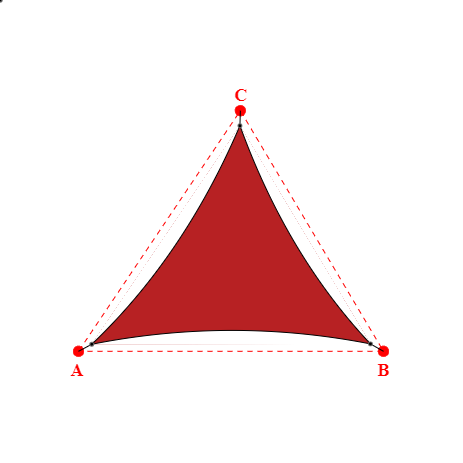 Voile d'ombrage triangle en Soltis Perform 92 Rouge 92-8255 - 5,57x5,08x5,28m