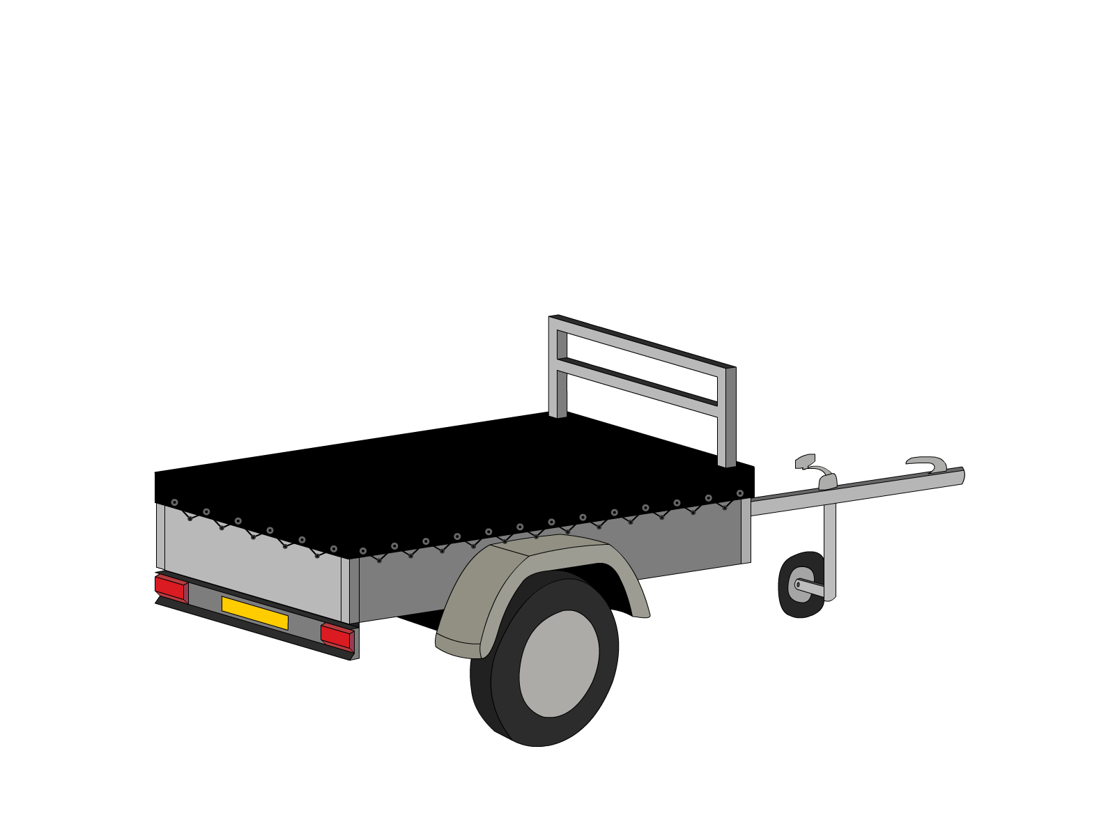 Bâche pour remorque LIDER cadix 39310 en Protect cover 705 670gr/m², toile PVC Etanche Noir RAL 9005