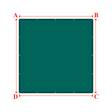 Bâche plate rectangle en Protect covert 905F3 900gr/m², toile PVC Etanche Vert industrie - 2.92x2.92m