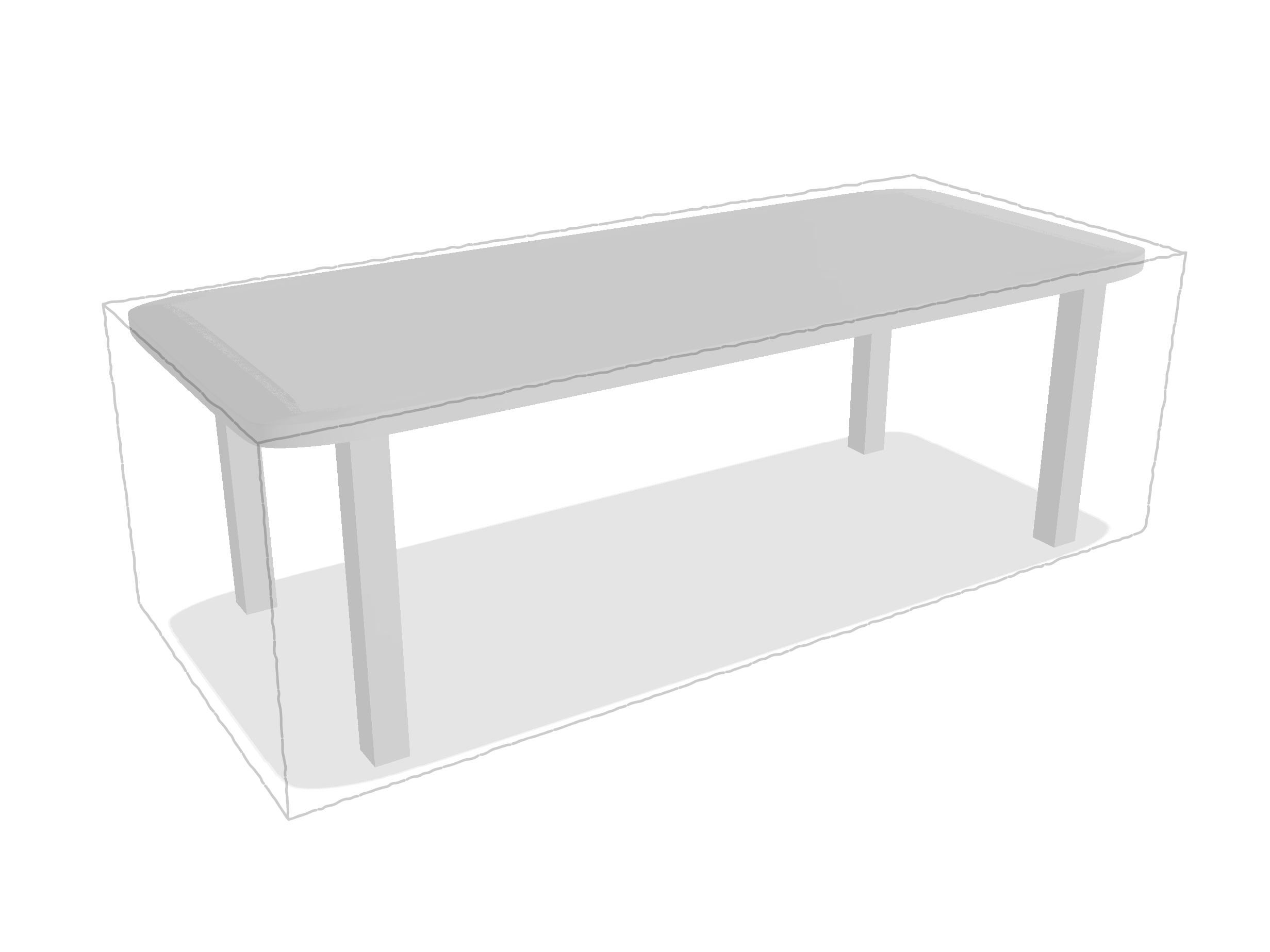 Table de jardin rectangle en Protect cover 705 670gr/m², toile PVC Etanche Blanc RAL 9016
