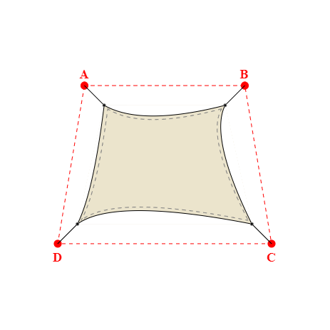Voile d'ombrage trapèze en Soltis Perform 92 Karité 92-50843 - 3,39x3,39x4,89x3,39m