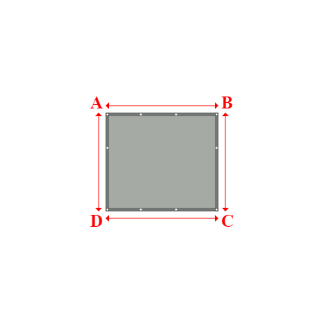 Bâche plate rectangle en Protect cover 705 670gr/m², toile PVC Etanche Gris clair RAL 7038 - 1.6x1.4000000000000001m