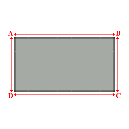 Bâche plate rectangle en Protect cover 705 670gr/m², toile PVC Etanche Gris clair RAL 7038 - 3.5x1.9000000000000001m