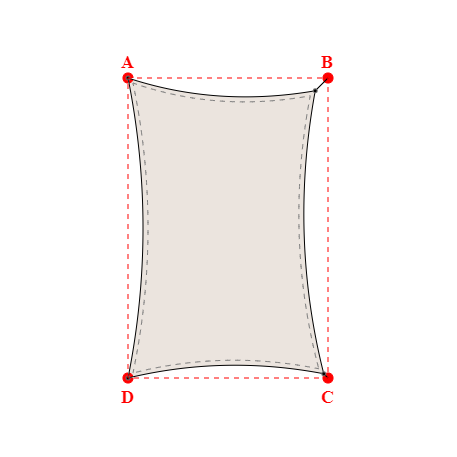Voile d'ombrage rectangle en Soltis Lounge 96 Karité 96-50843 - 3,74x5,66x3,91x6,00m