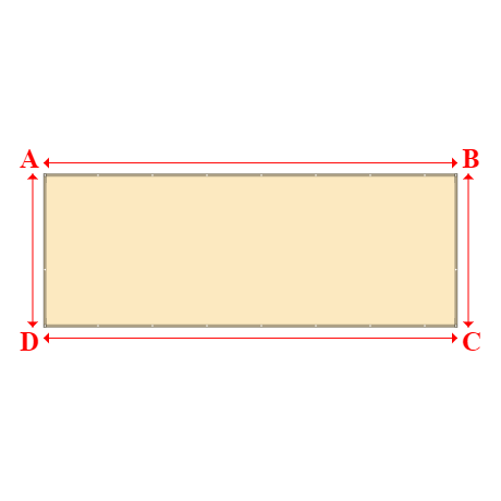 Bâche plate rectangle en Toile PVC Microperforée Protect meshes 332, 340gr/m² Beige - 7.15x2.65m