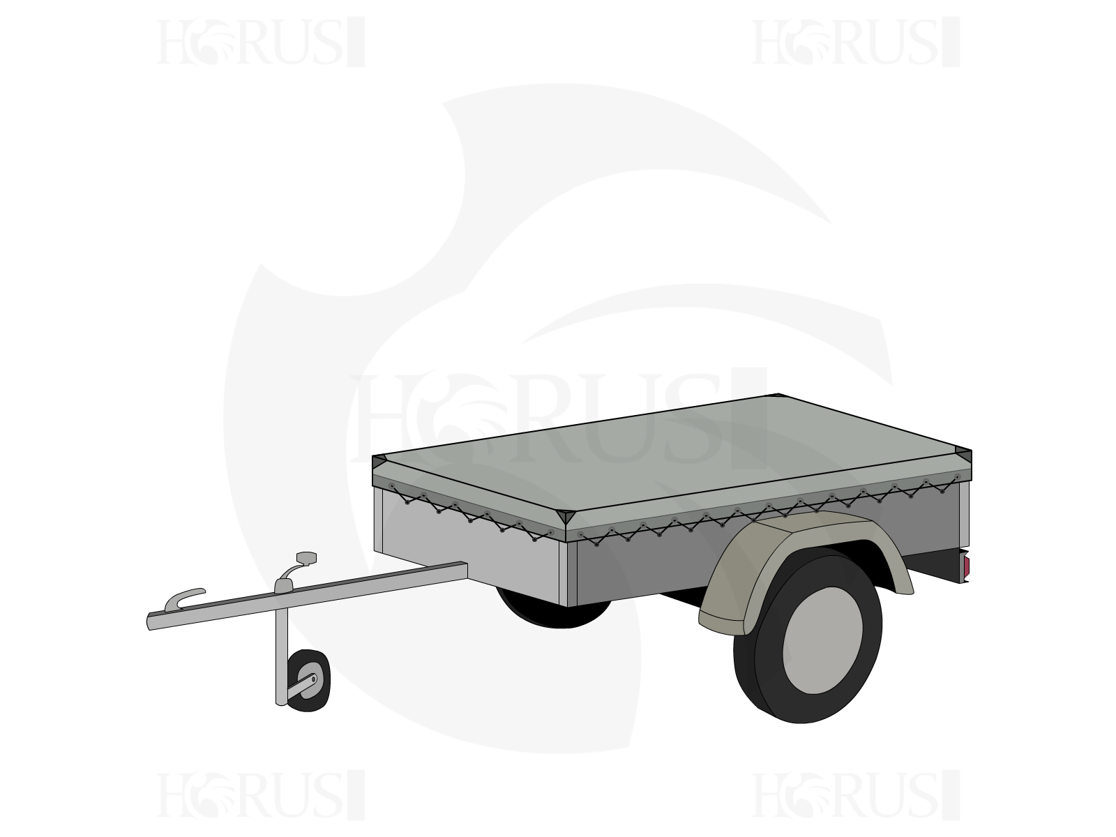 Bâche pour remorque NORAUTO NOR 2300 en Protect cover 705 670gr/m², toile PVC Etanche Gris clair RAL 7038