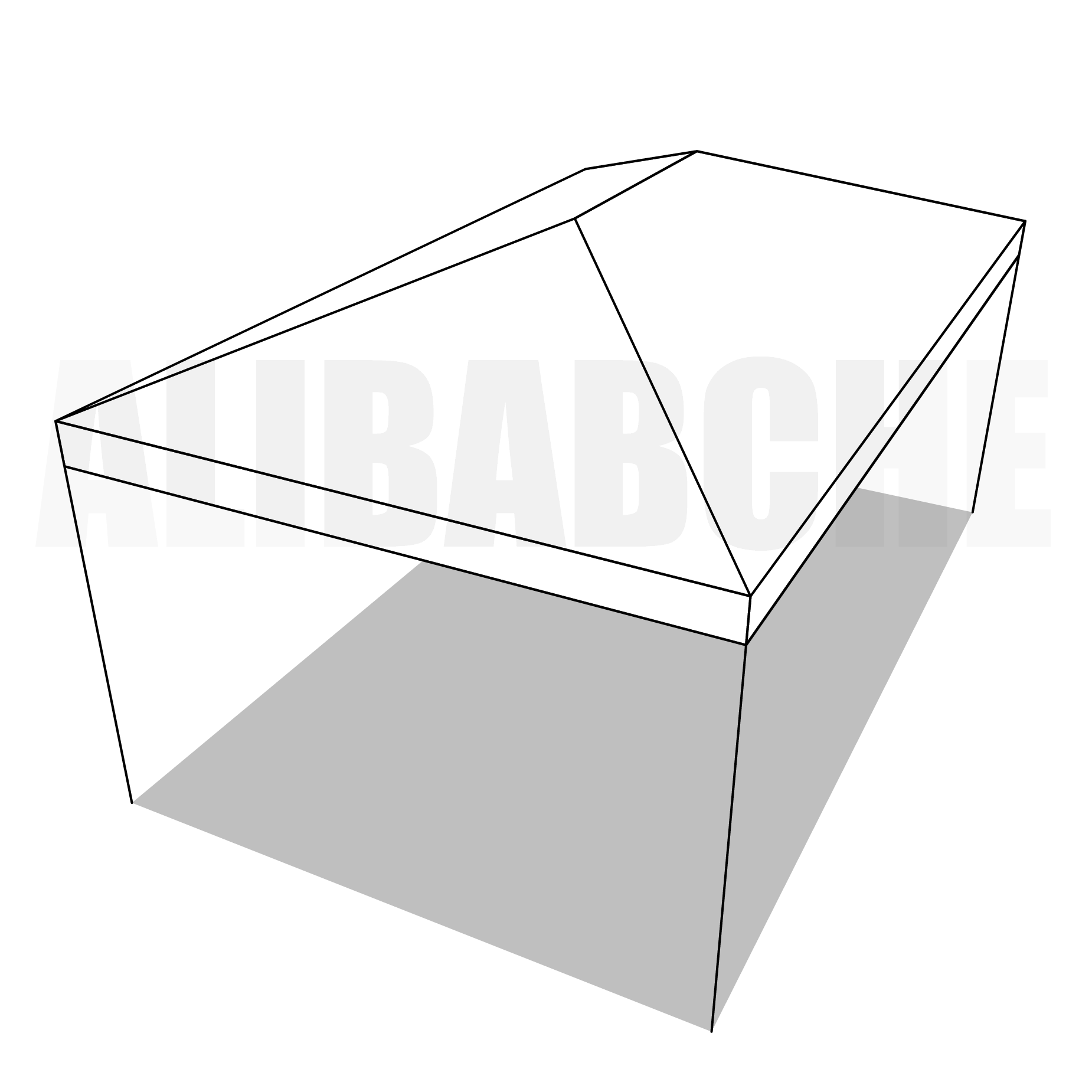 Bâche tonnelle rectangle 4 pentes avec faîtage en Protect cover 705 670gr/m², toile PVC Etanche Blanc RAL 9016 - 3.5x3m