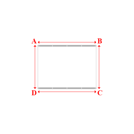 Bâche plate rectangle en Protect cover 705 670gr/m², toile PVC Etanche Blanc RAL 9016 - 2x1.5m
