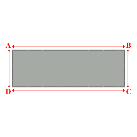 Bâche plate rectangle en Protect cover 705 670gr/m², toile PVC Etanche Gris clair RAL 7038 - 6x2m