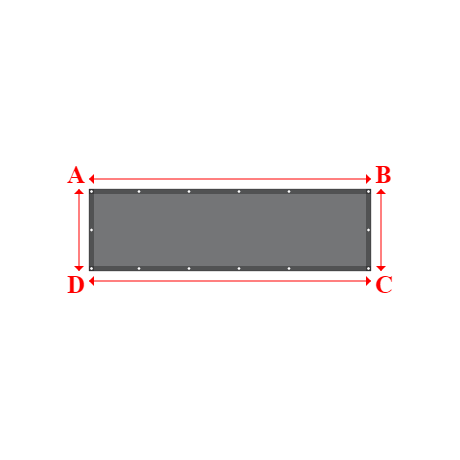 Bâche plate rectangle en Toile PVC Microperforée Protect meshes 362, 430gr/m² Gris - 2.82x0.8200000000000001m