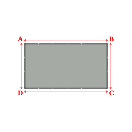 Bâche plate rectangle en Protect cover 705 670gr/m², toile PVC Etanche Gris clair RAL 7038 - 2.92x1.6m