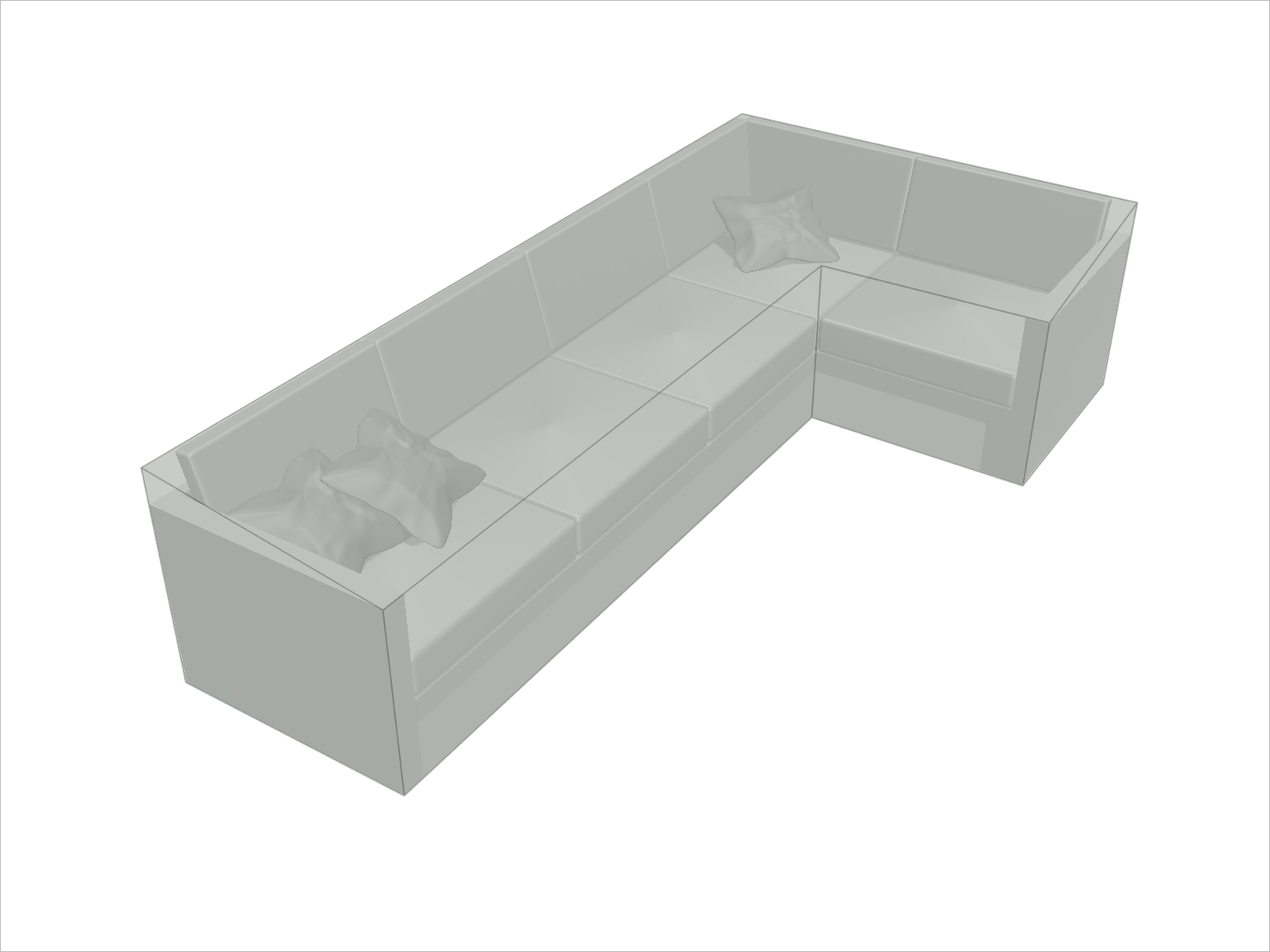 Canapé d'angle haut de jardin en Protect cover 705 670gr/m², toile PVC Etanche Gris clair RAL 7038