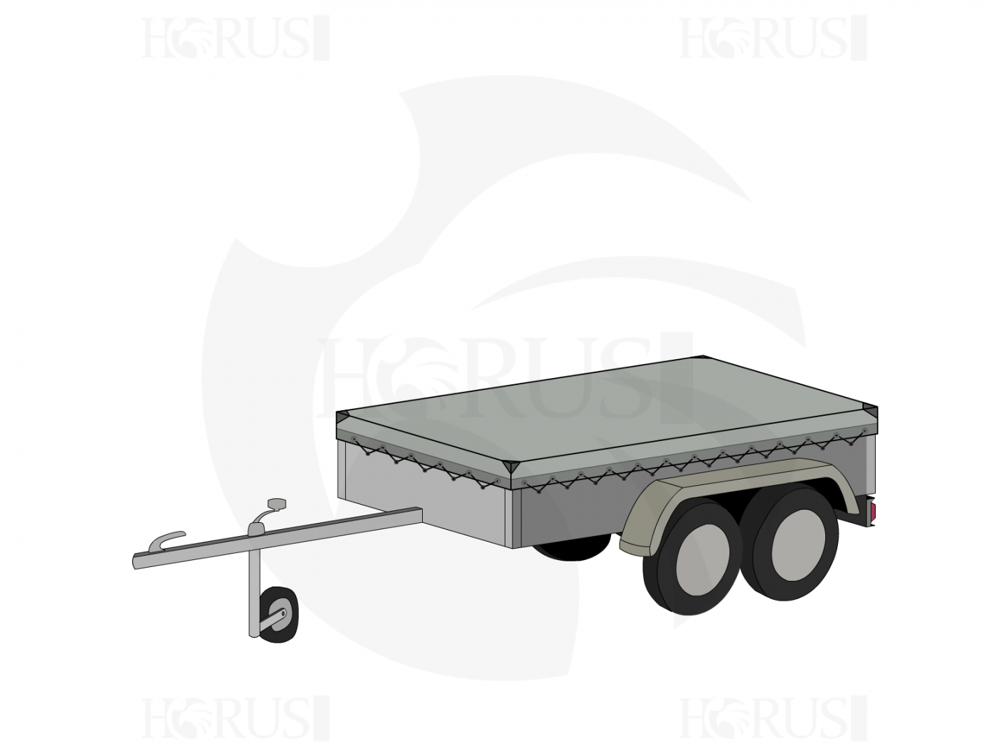 Bâche pour remorque TRELGO NFB 250 en Protect cover 705 670gr/m², toile PVC Etanche Gris clair RAL 7038