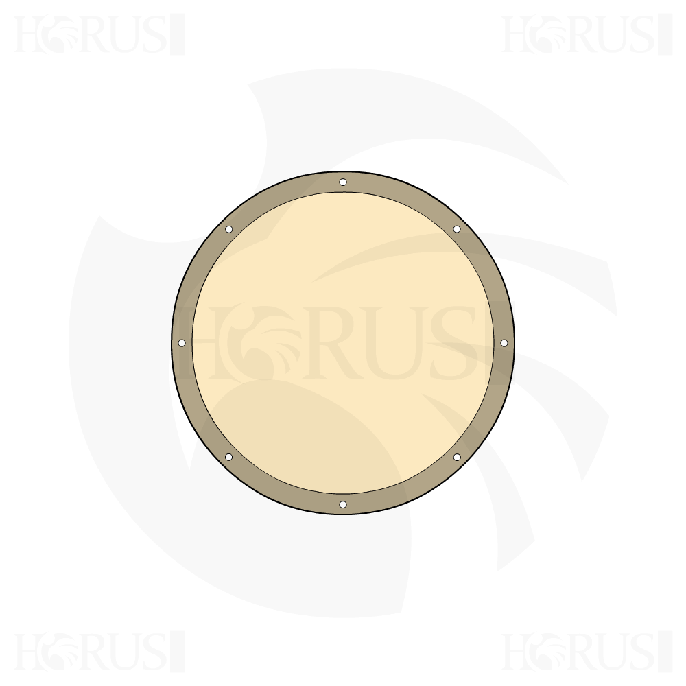 Bâche plate ronde en Protect cover 705 670gr/m², toile PVC Etanche Beige ral 1015 d'une diamètre de 1m