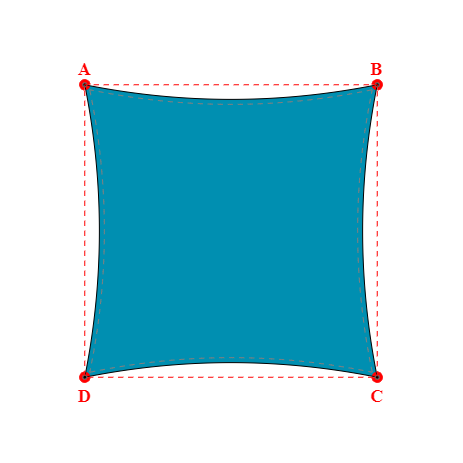 Voile d'ombrage carrée en Soltis Lounge 96 Acapuclo 96-50847 - 3,90x3,90x3,90x3,90m