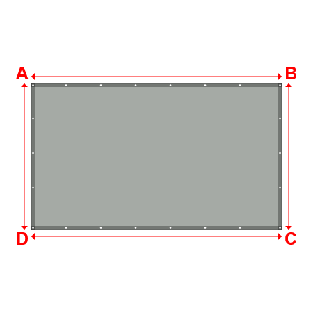 Bâche plate rectangle en Protect cover 705 670gr/m², toile PVC Etanche Gris clair RAL 7038 - 3.6x2.1m