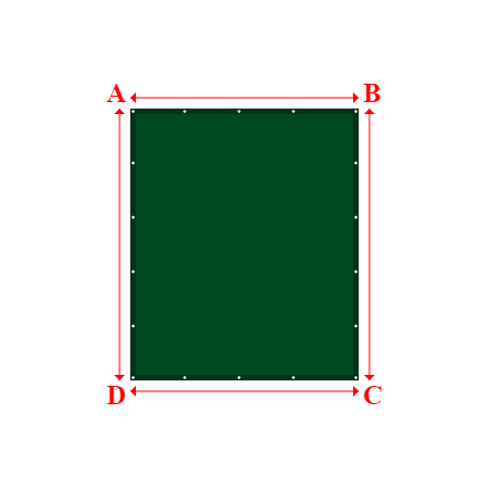 Bâche plate rectangle en Toile PVC Microperforée Protect meshes 362, 430gr/m² Vert - 2.1x2.5m