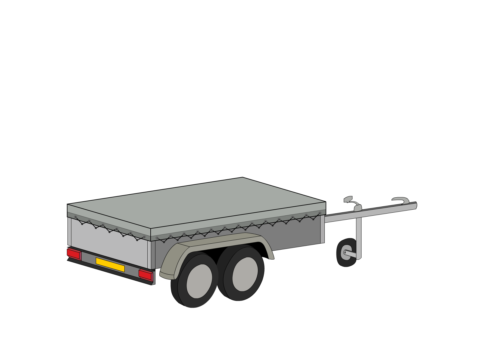 Bâche pour remorque ERDE LC242 FR en Protect cover 705 670gr/m², toile PVC Etanche Gris clair RAL 7038