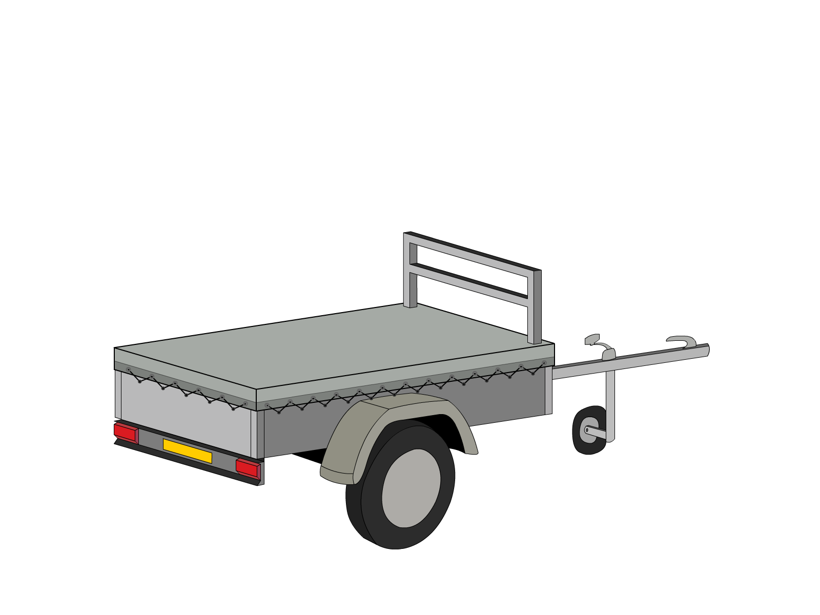 Bâche pour remorque TRIGANO REMORQUES RB 2014 en Protect cover 705 670gr/m², toile PVC Etanche Gris clair RAL 7038