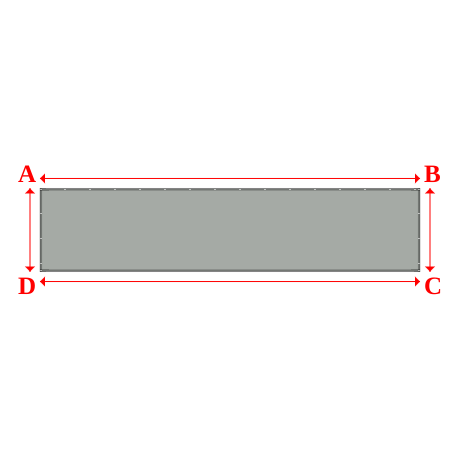 Bâche plate rectangle en Protect cover 705 670gr/m², toile PVC Etanche Gris clair RAL 7038 - 9.15x2m