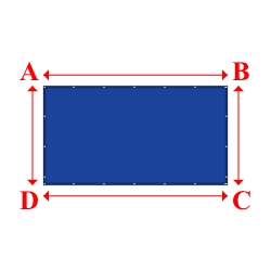 Bâche plate rectangle en Protect cover 705 670gr/m², toile PVC Etanche Bleu foncé RAL 5002 - 3.64x1.96m